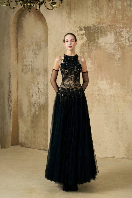 Crystal Bloom – Floral Couture Maxi