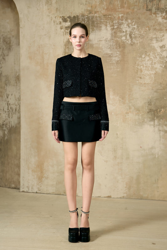 The Midnight Sparkle Cropped Jacket