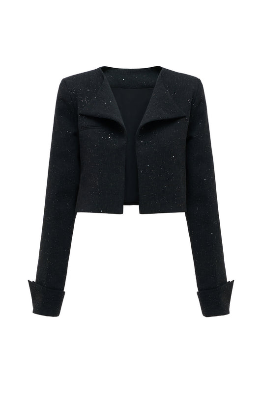 Noir Stardust Cropped Jacket