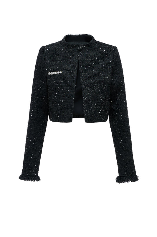 The Cropped Sequin Tweed Jacket