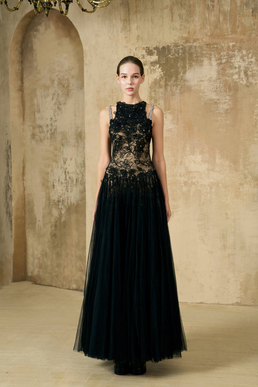 Crystal Bloom – Floral Couture Maxi