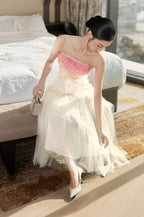 Bridal Waterfall of Blooms Midi Dress