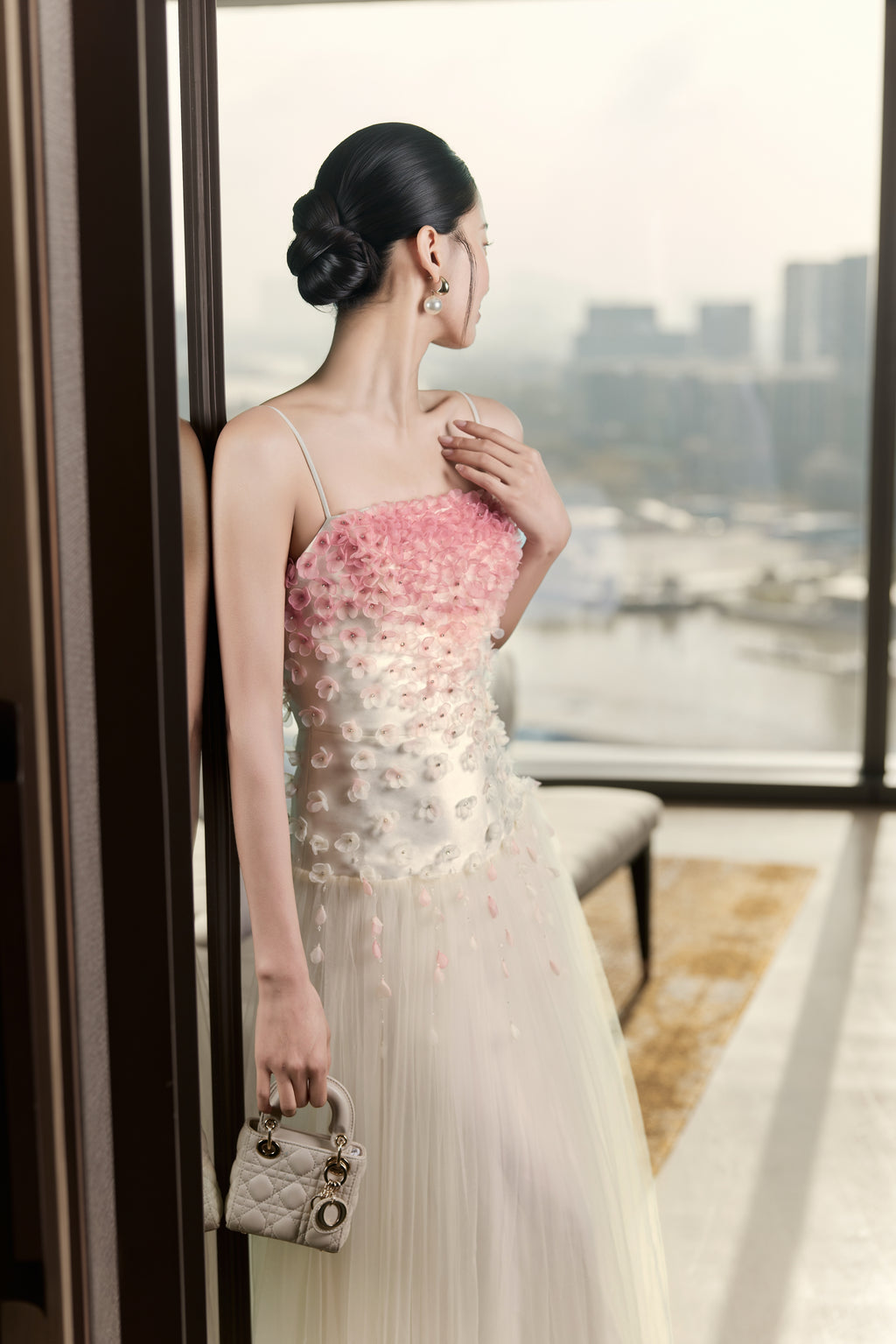Bridal Waterfall of Blooms Midi Dress