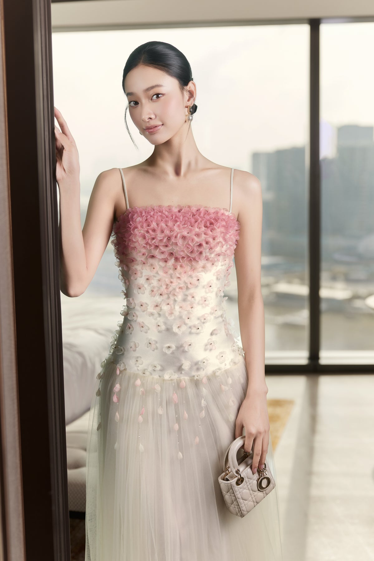 Bridal Waterfall of Blooms Midi Dress
