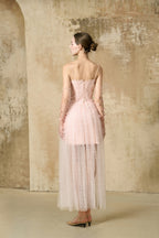 Blush Cascade Midi Dress