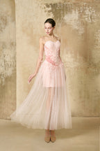 Blush Cascade Midi Dress