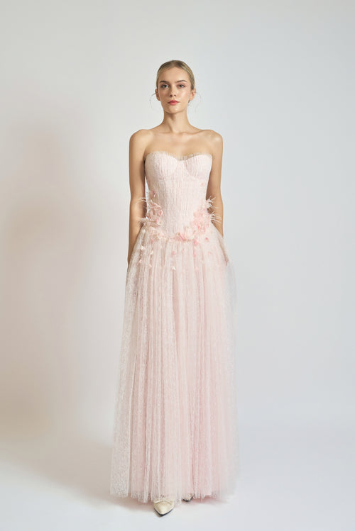 Blush Petal Shimmer Dress