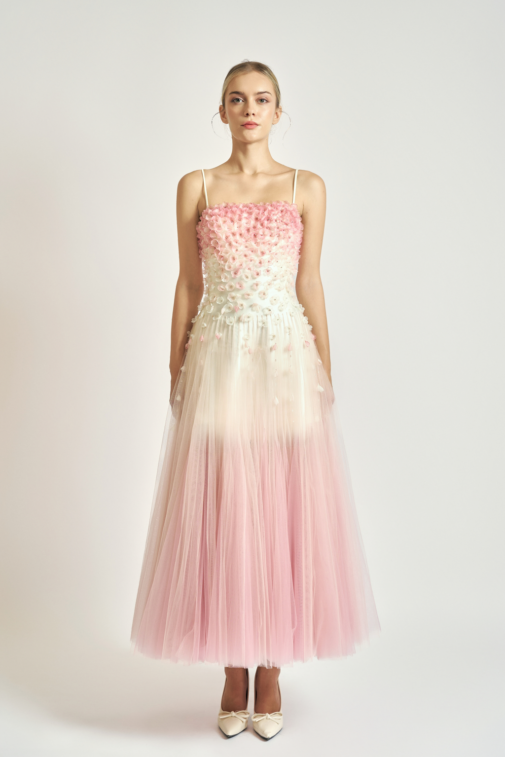 Floral Tulle Midi Dress