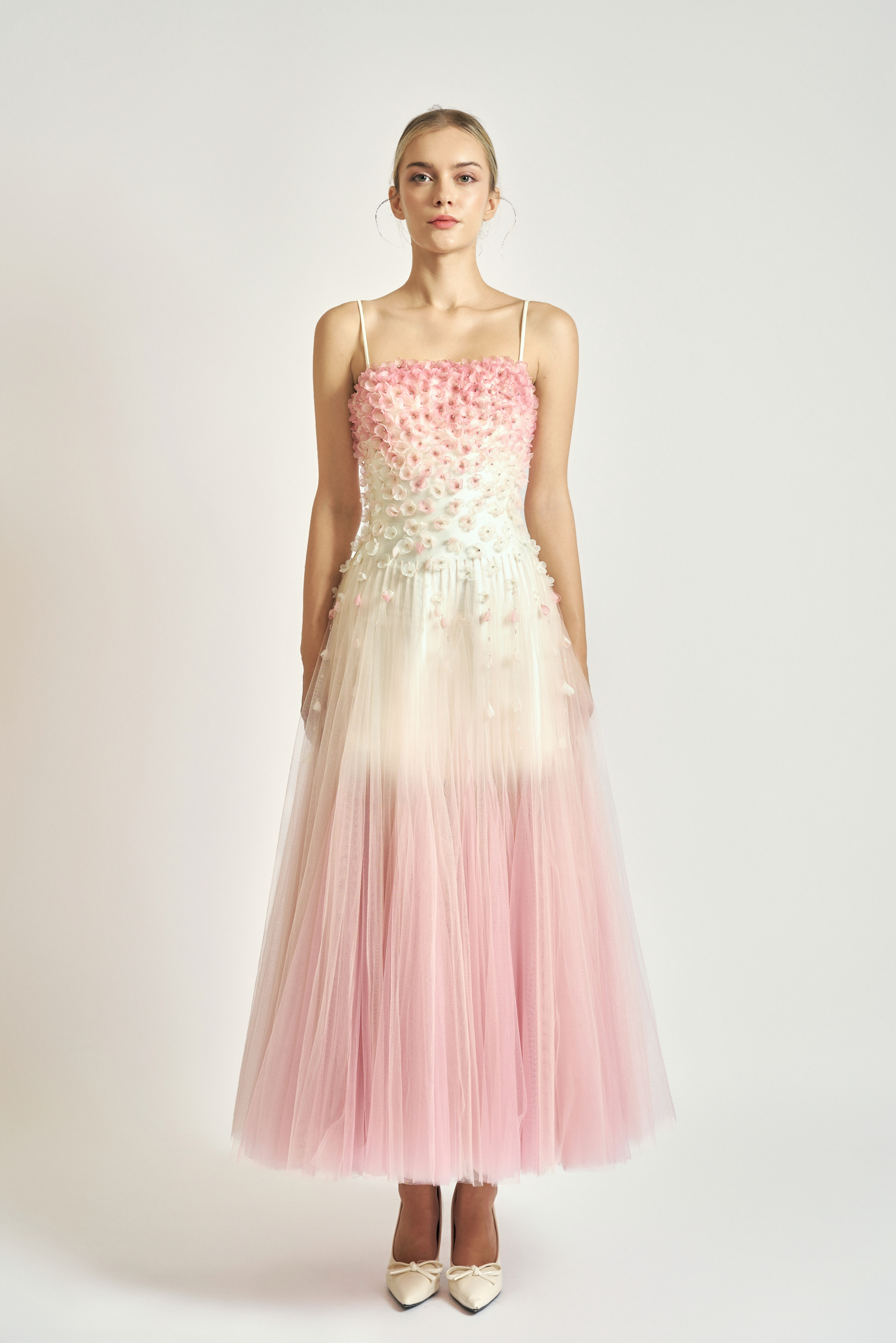 Floral Tulle Midi Dress