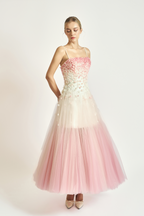 Floral Tulle Midi Dress