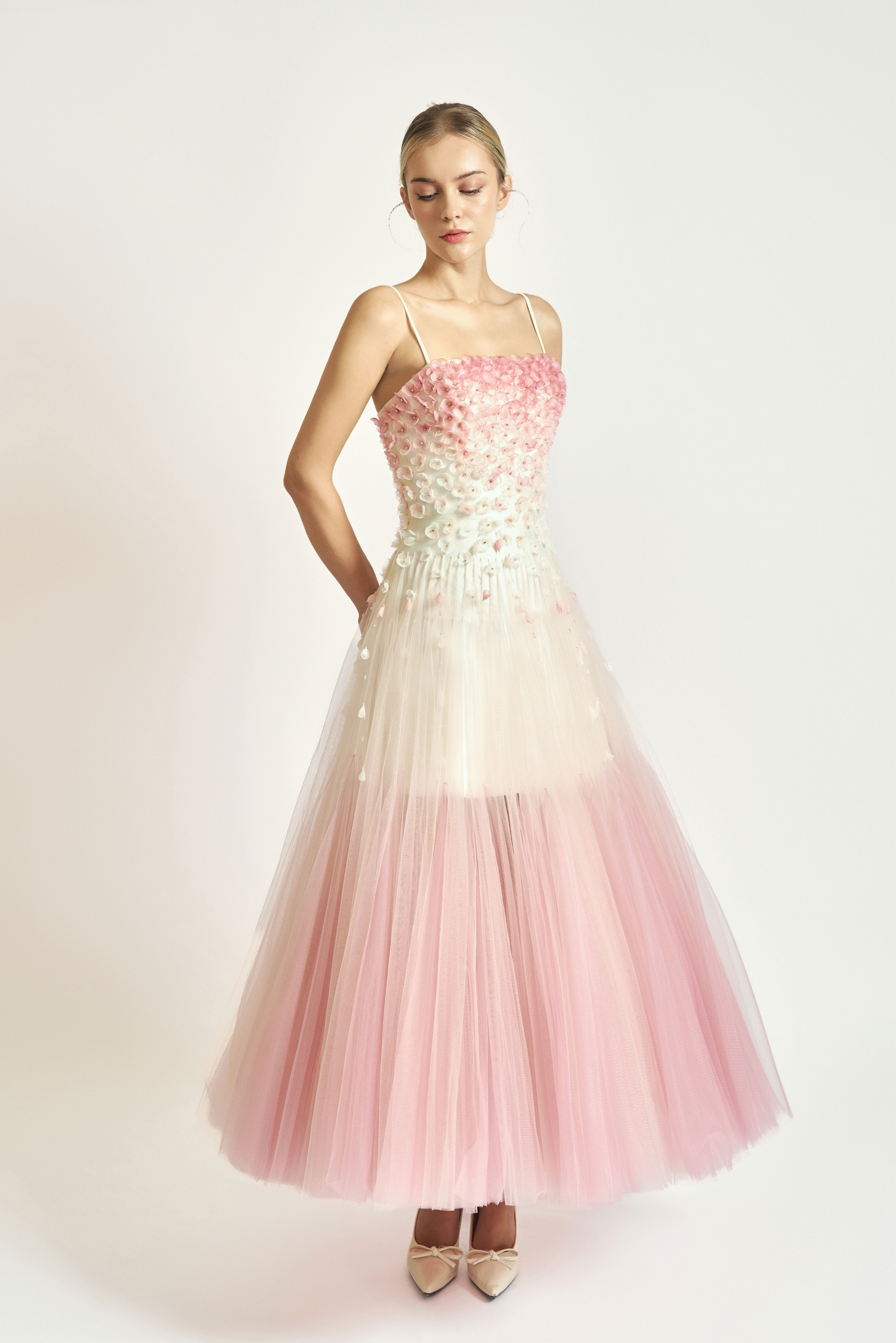 Floral Tulle Midi Dress