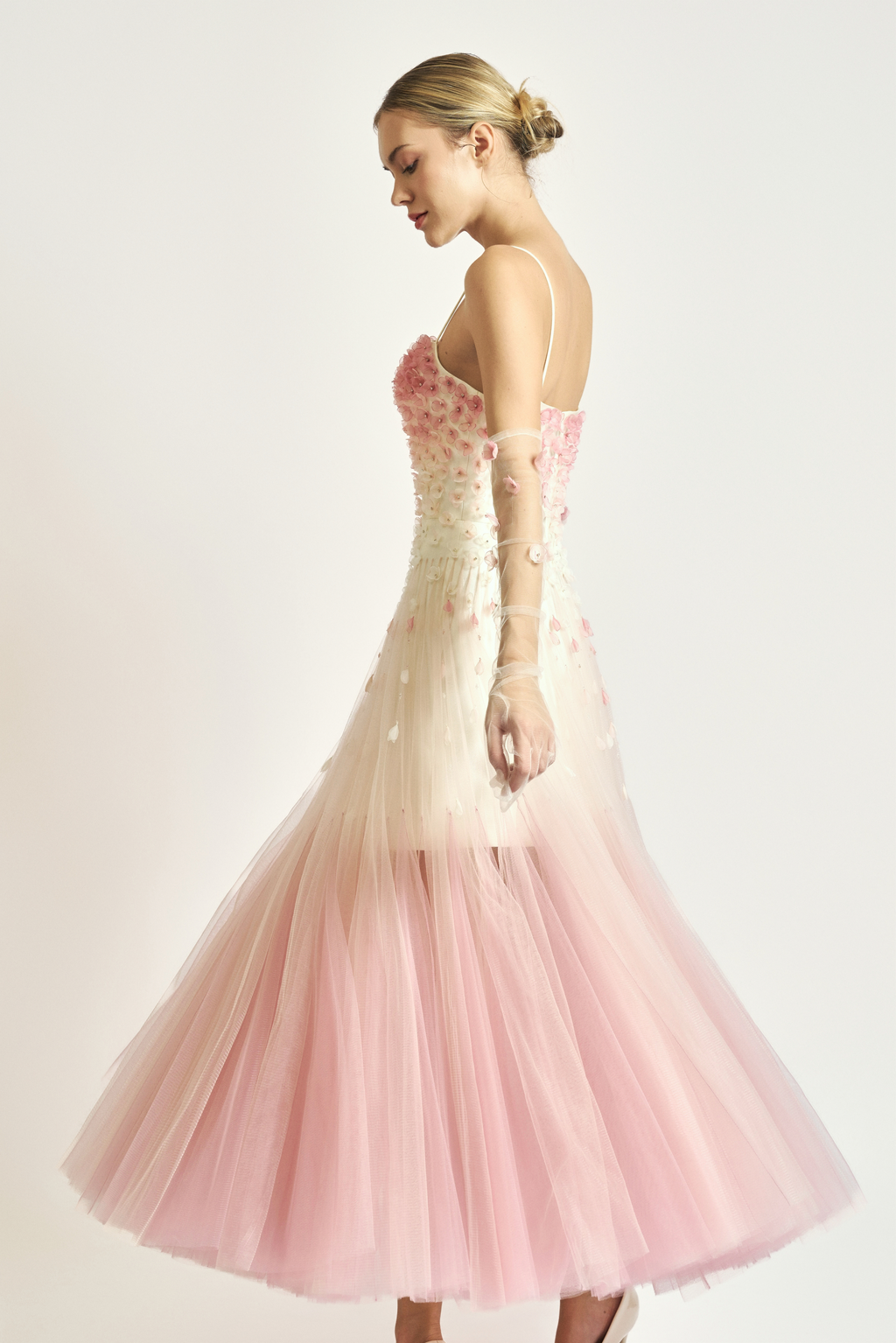 Floral Tulle Midi Dress