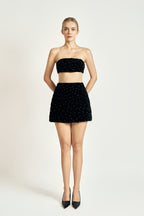 Crystal-Embellished Mini Skirt