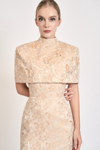 Butterfly Embellished Brocade Maxi