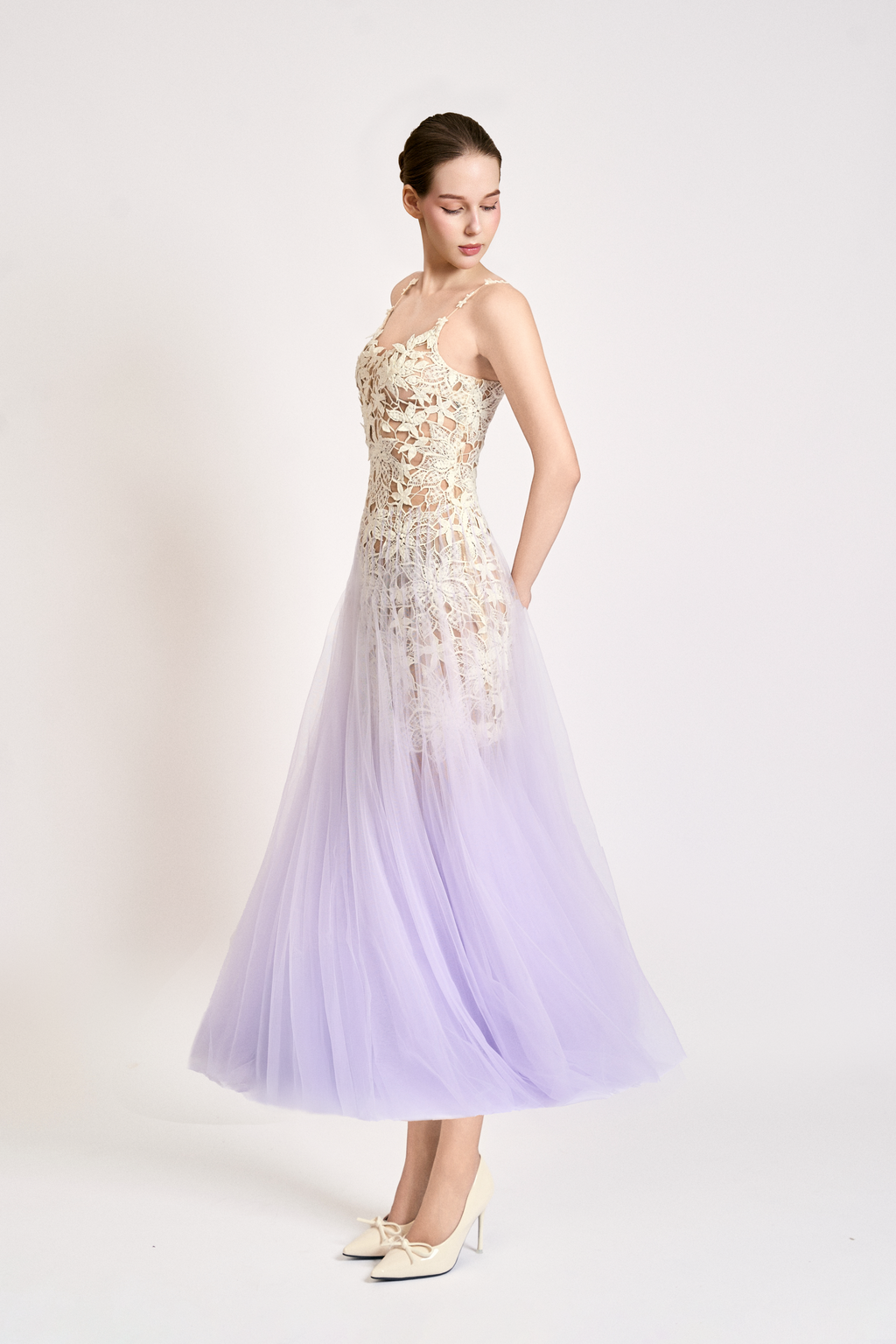 Violet Bloom Midi Dress