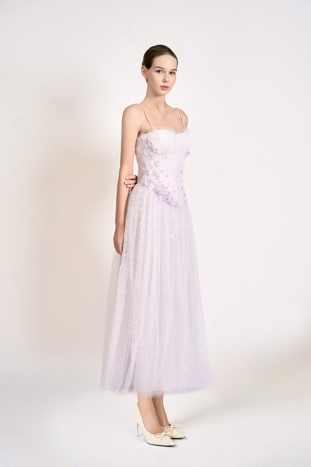 Lavender Whisper Midi Gown