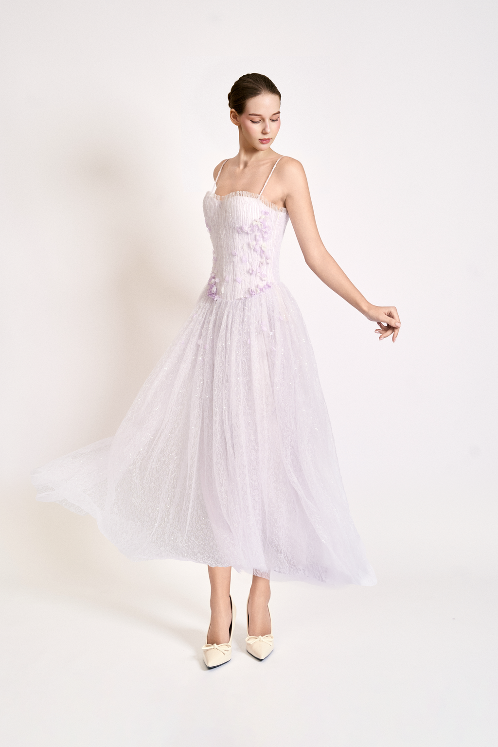 Lavender Whisper Midi Gown