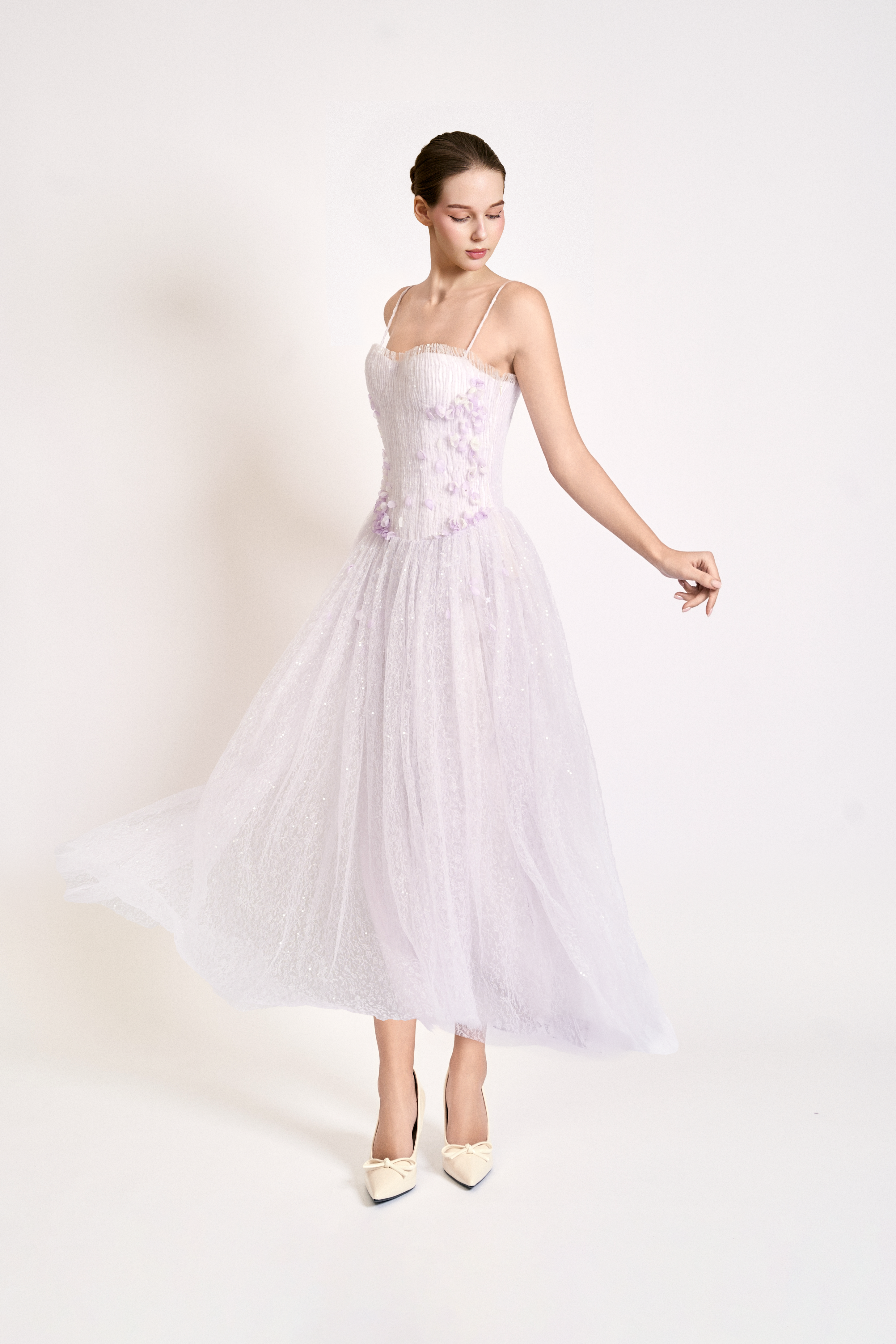 Lavender Whisper Midi Gown
