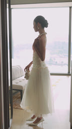 Bridal Waterfall of Blooms Midi Dress