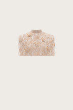 Butterfly Embellished Brocade Short Cape