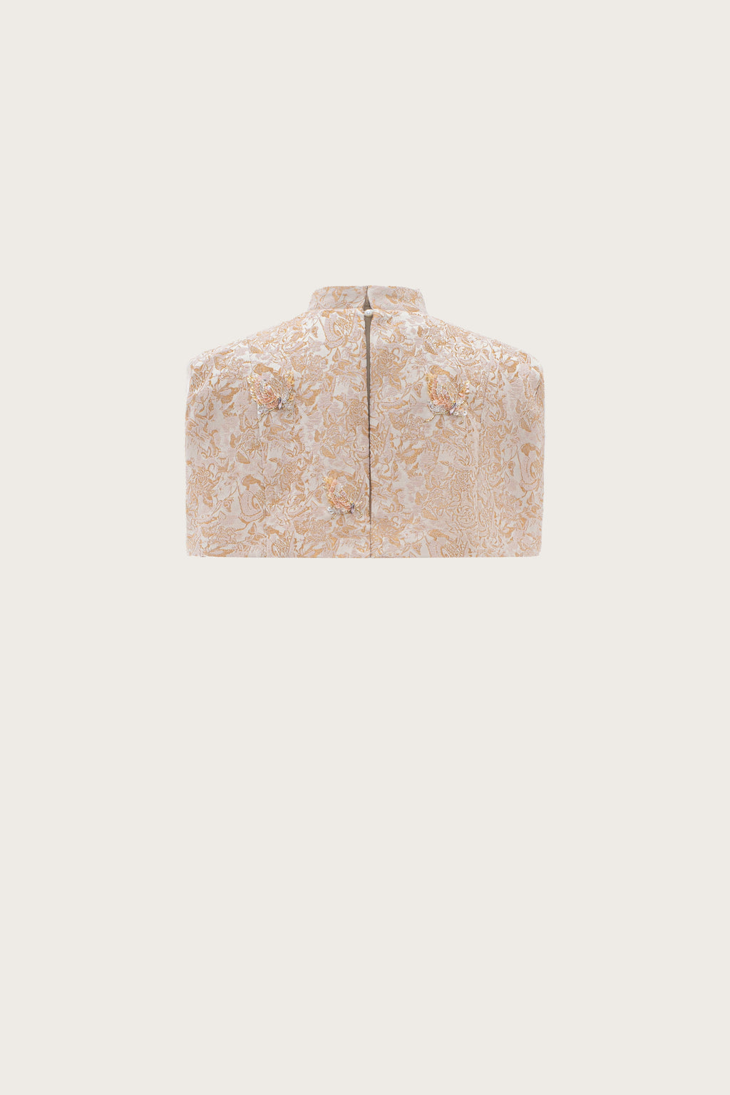 Butterfly Embellished Brocade Short Cape
