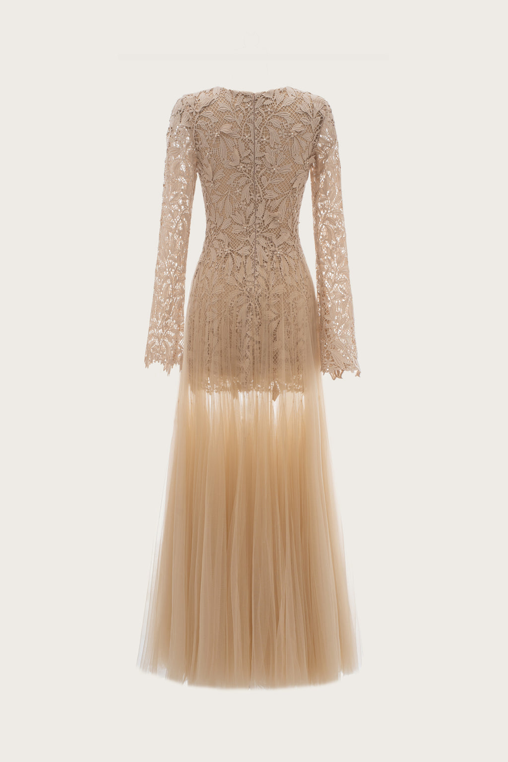 Nude Bloom Lace Maxi Dress