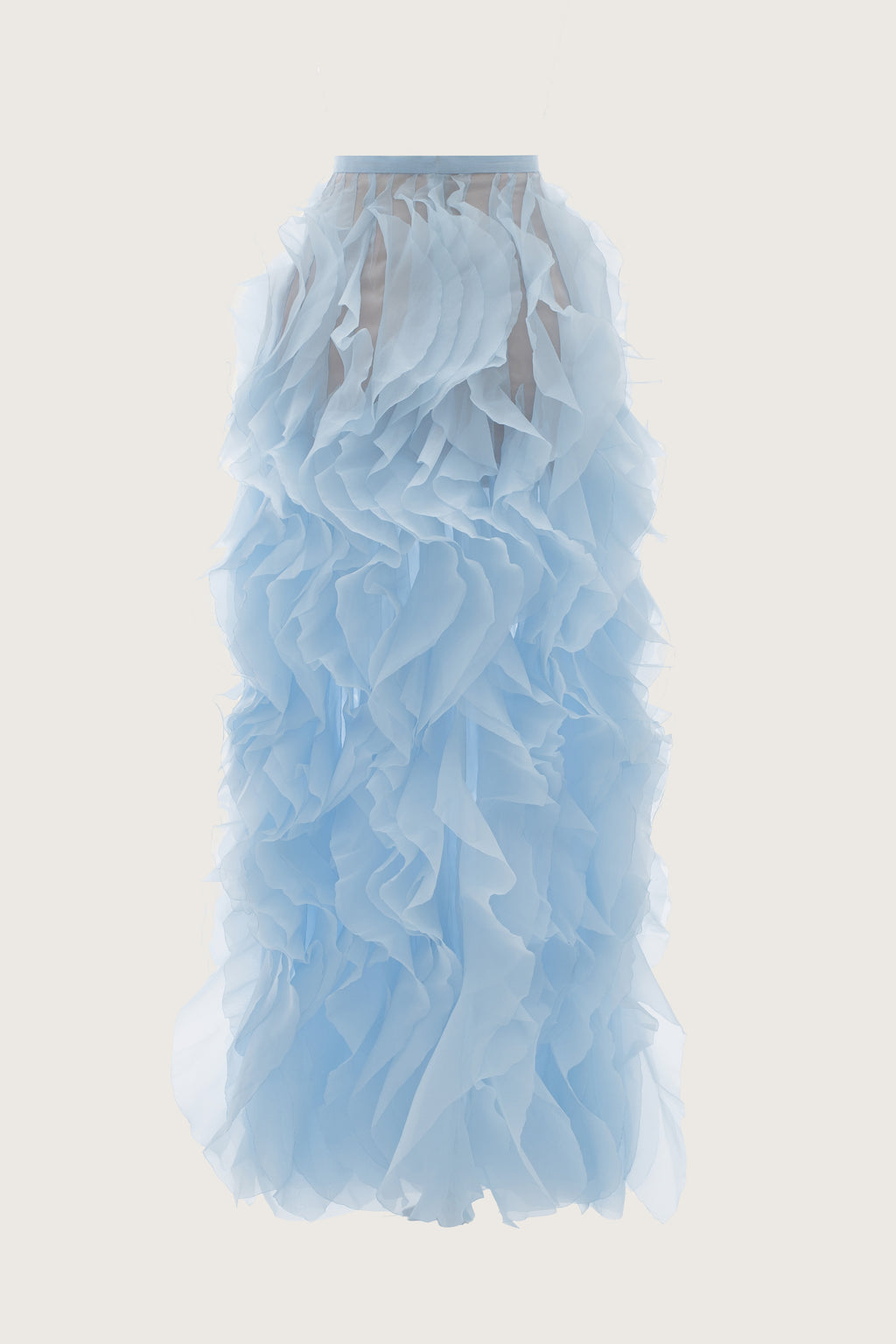 Ruffled Organza Maxi Skirt