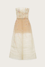 Floral Embellished Strapless A-Line Midi