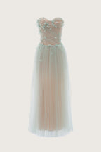 Floral Rosé Corset Maxi Dress