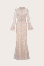 Ivory Lace High-Neck Mermaid Gown