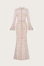 Ivory Lace High-Neck Mermaid Gown